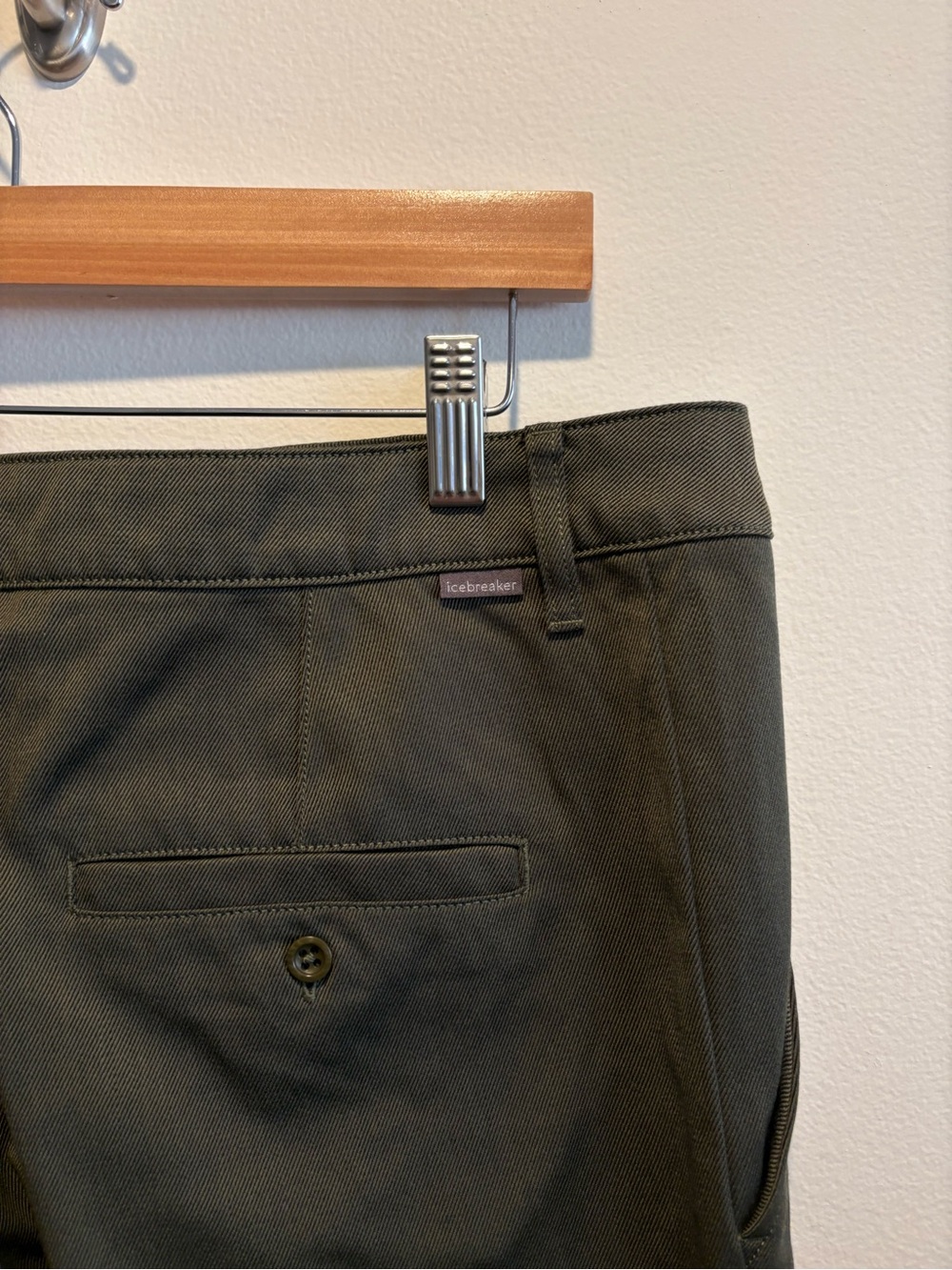 Icebreaker || Merino Wool Trousers Chinos Pants Olive Green 34 - Picture 4 of 8